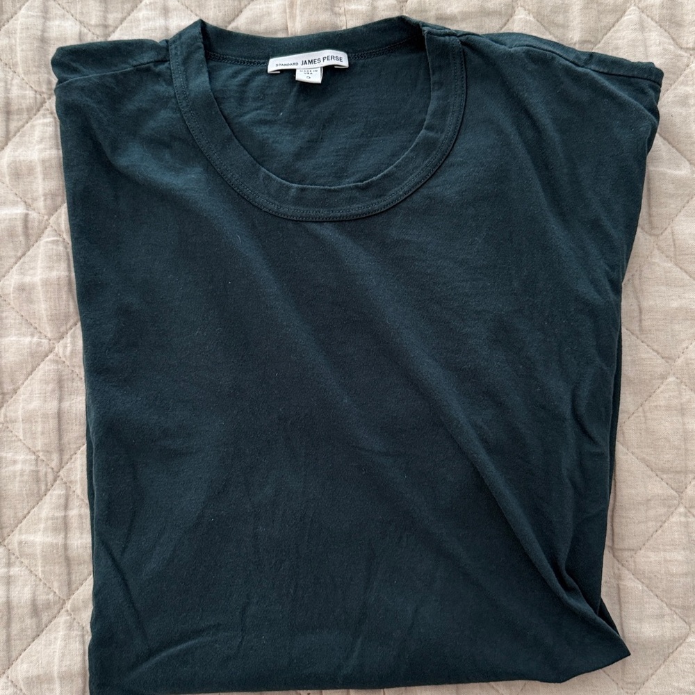 Men’s James Perse Forest Green Short Sleeve Crew (Size 2) - Picture 5 of 5